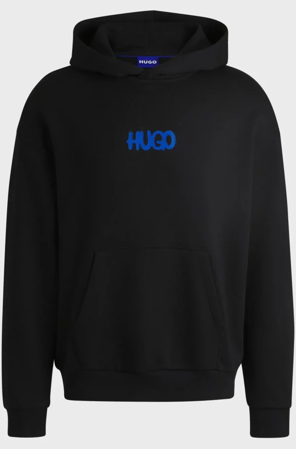 MULHER HUGO BOSS Fatos De Treino | Sweats E Hoodies>Camisola Com Capuz De Algodão Com Logótipo De Rosto Sorridente