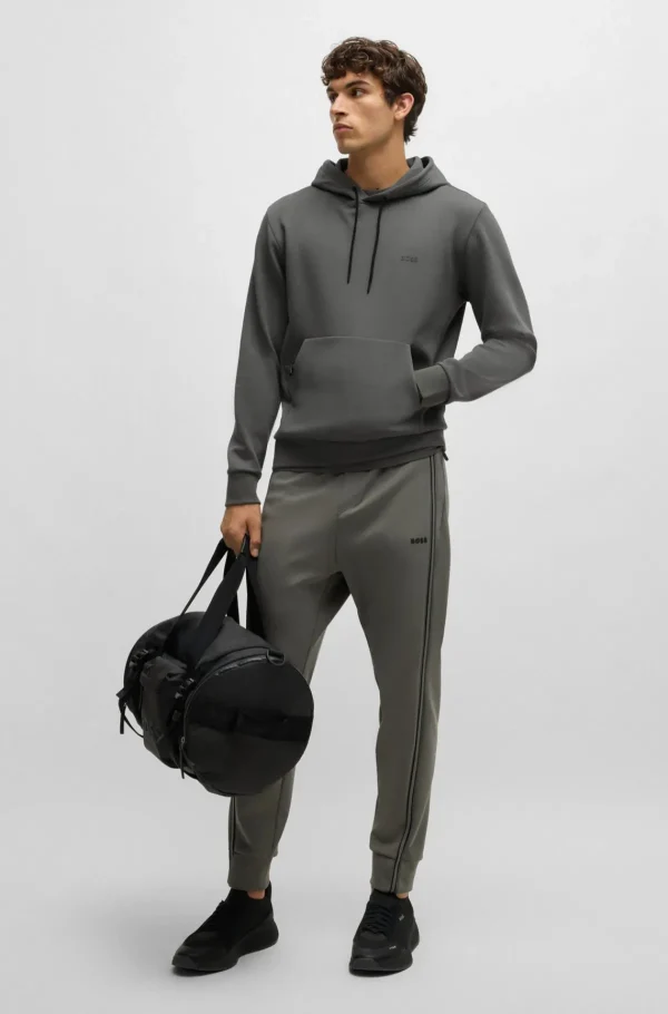 HUGO BOSS Fatos De Treino | Sweats E Hoodies>Camisola Com Capuz De Algodão Elástico Com Logótipo De Sanduíche