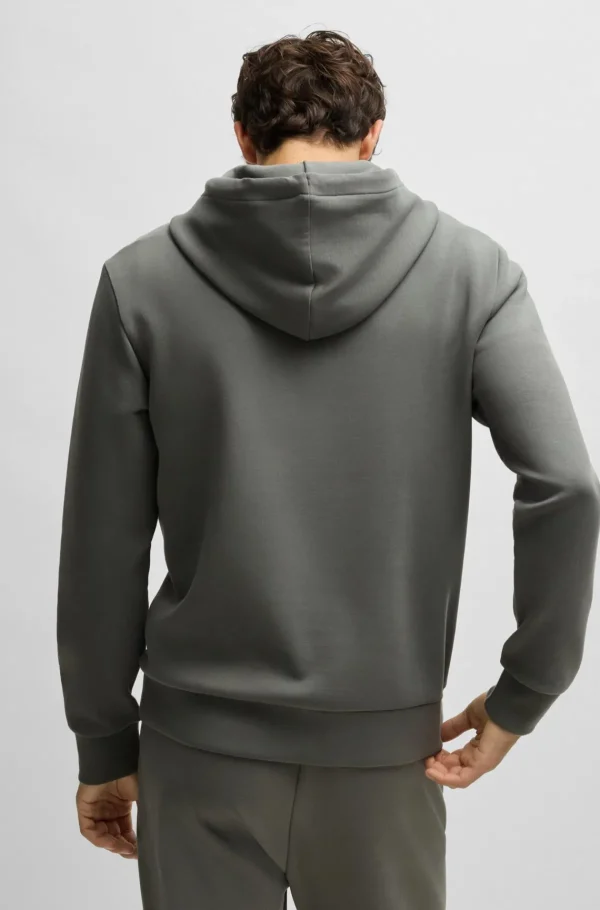 HUGO BOSS Fatos De Treino | Sweats E Hoodies>Camisola Com Capuz De Algodão Elástico Com Logótipo De Sanduíche