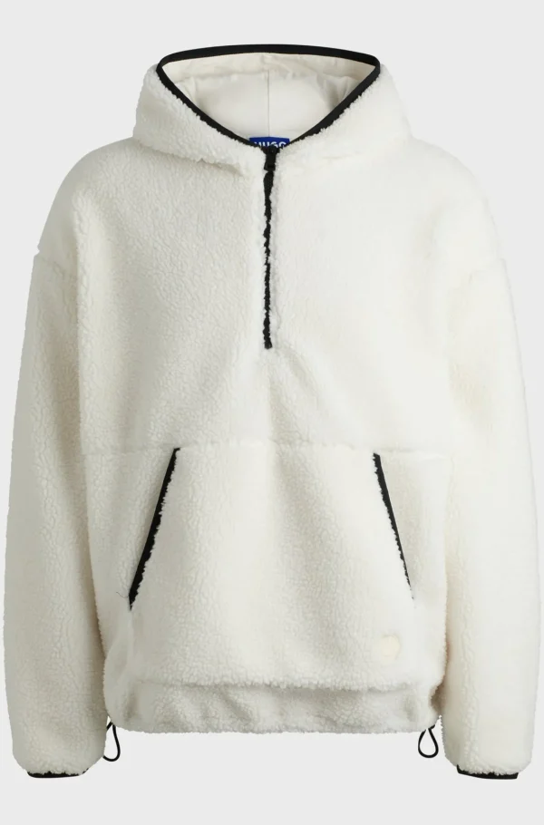 HUGO BOSS Sweats E Hoodies>Camisola Com Capuz De Peluche Com Gola Com Fecho E Logótipo