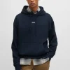 HUGO BOSS Sweats E Hoodies>Camisola Com Capuz Em Terry De Algodão Com Logótipo Contrastante