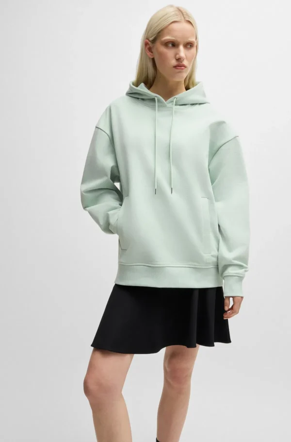 MULHER HUGO BOSS Sweats E Hoodies | Sweats E Hoodies>Camisola Com Capuz Em Terry De Algodão Num Ajuste Descontraído Para Todos Os Géneros