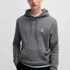 HUGO BOSS Sweats E Hoodies>Camisola Com Capuz Felpuda De Algodão E Emblema De Logótipo