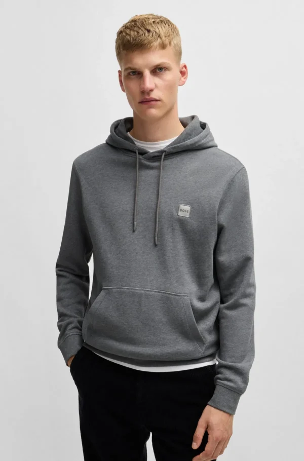 HUGO BOSS Sweats E Hoodies>Camisola Com Capuz Felpuda De Algodão E Emblema De Logótipo