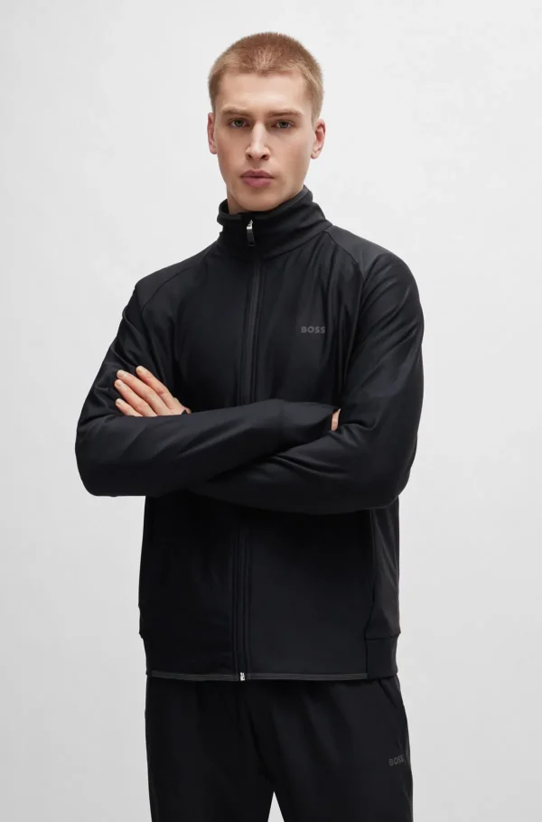 HUGO BOSS Ginásio E Corrida | Sweats E Hoodies>Camisola Com Fecho Com Logótipo Refletor Decorativo