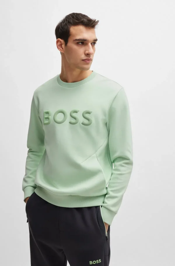 HUGO BOSS Sweats E Hoodies>Camisola Com Mistura De Algodão Com Logótipo Moldado Em 3D