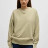 MULHER HUGO BOSS Sweats E Hoodies>Camisola De Ajuste Grande Em Algodão Com Detalhe De Logótipo