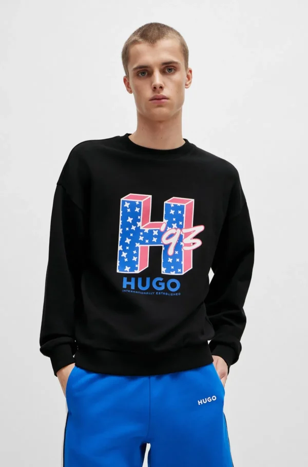 HUGO BOSS Sweats E Hoodies>Camisola De Ajuste Regular Em Terry De Algodão Com Logótipo