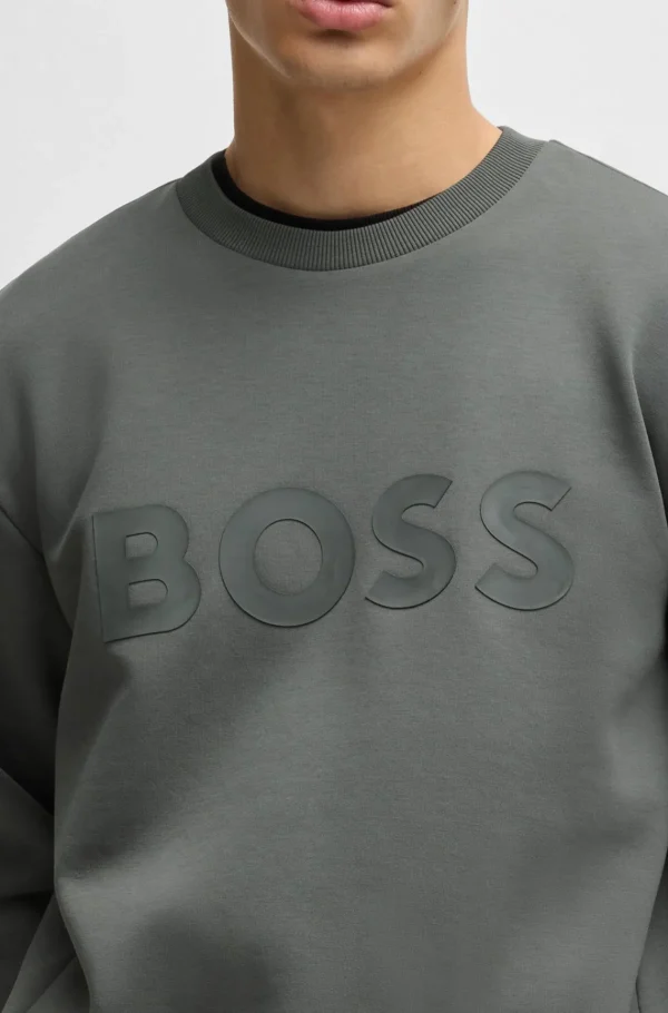 HUGO BOSS Fatos De Treino>Camisola De Algodão Elástico Com Logótipo De Sanduíche