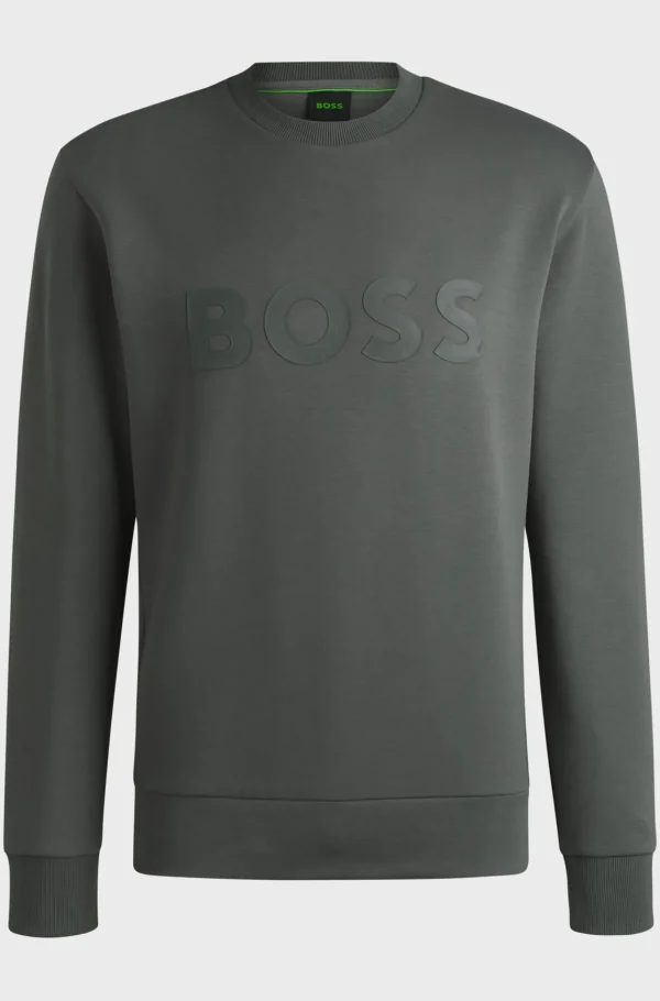 HUGO BOSS Fatos De Treino>Camisola De Algodão Elástico Com Logótipo De Sanduíche