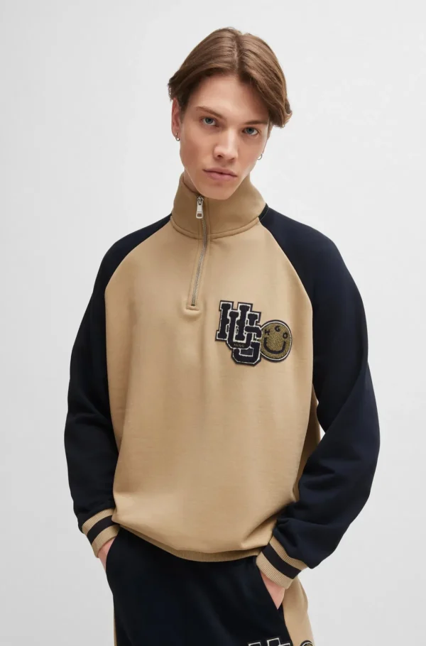 HUGO BOSS Sweats E Hoodies>Camisola De Algodão Felpudo Com Logótipo Inspirado Na Universidade