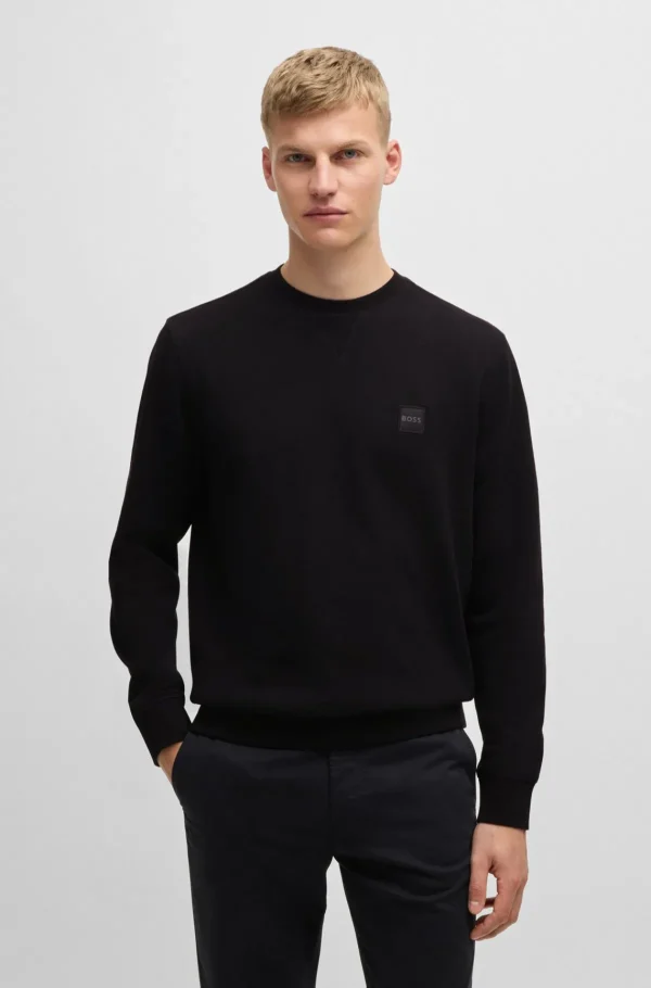 HUGO BOSS Sweats E Hoodies>Camisola De Algodão Felpudo Com Emblema De Logótipo