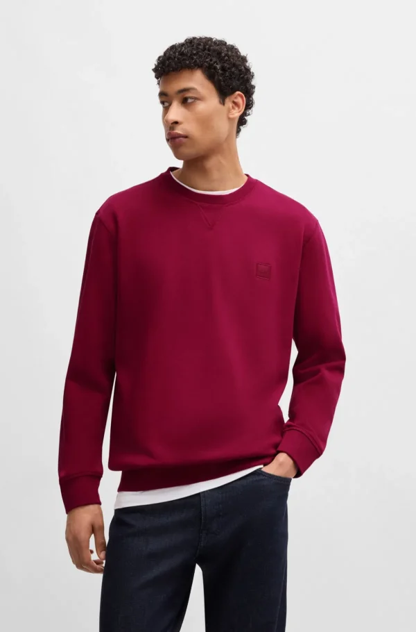 HUGO BOSS Sweats E Hoodies>Camisola De Algodão Felpudo Com Emblema De Logótipo