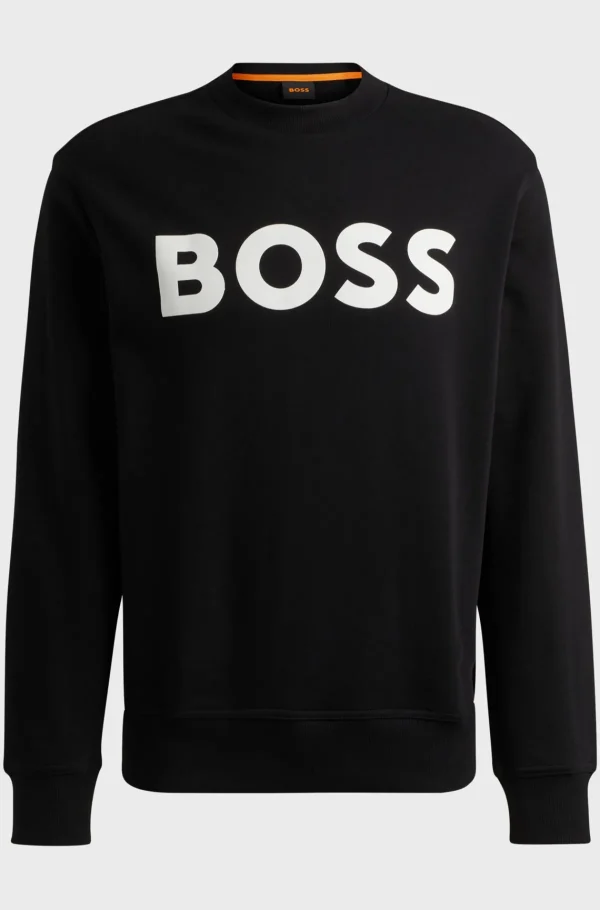 HUGO BOSS Sweats E Hoodies>Camisola De Algodão Terry De Ajuste Descontraído Com Logótipo Estampado Em Borracha