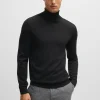 HUGO BOSS Camisolas E Cardigans>Camisola De Gola Alta De Ajuste Slim Em Lã Virgem