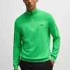 HUGO BOSS Camisolas E Cardigans>Camisola De Gola Com Fecho De Marca Em Tecido Dry-flex