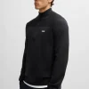 HUGO BOSS Golfe>Camisola De Gola Com Fecho De Marca Em Tecido Dry-flex