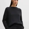 MULHER HUGO BOSS Camisolas E Cardigans>Camisola De Gola Redonda Em Tecido Elástico