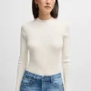 MULHER HUGO BOSS Camisolas E Cardigans>Camisola De Malha Com Estrutura Canelada