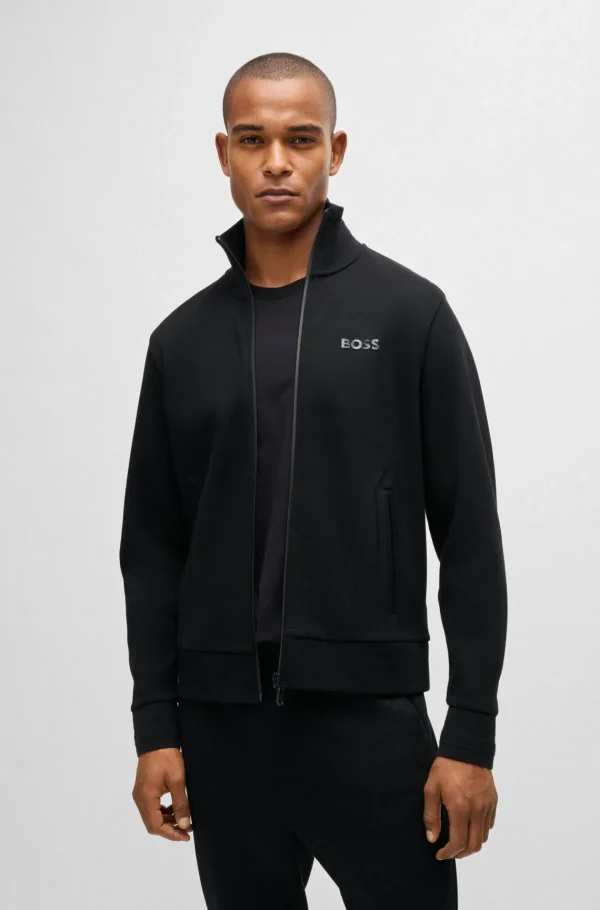 HUGO BOSS Sweats E Hoodies>Camisola De Mistura De Algodão Com Gola E Punhos Em Jacquard