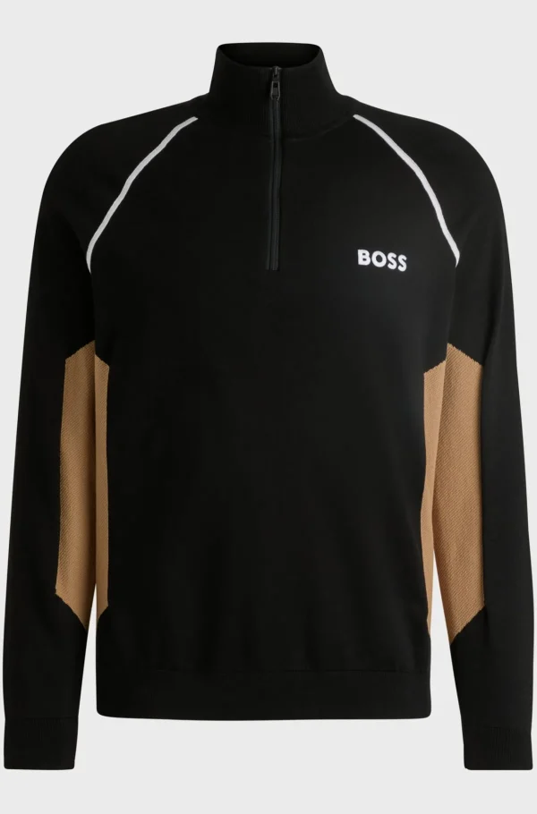 HUGO BOSS Golfe>Camisola De Mistura De Algodão Com Bloco De Cores E Logótipo