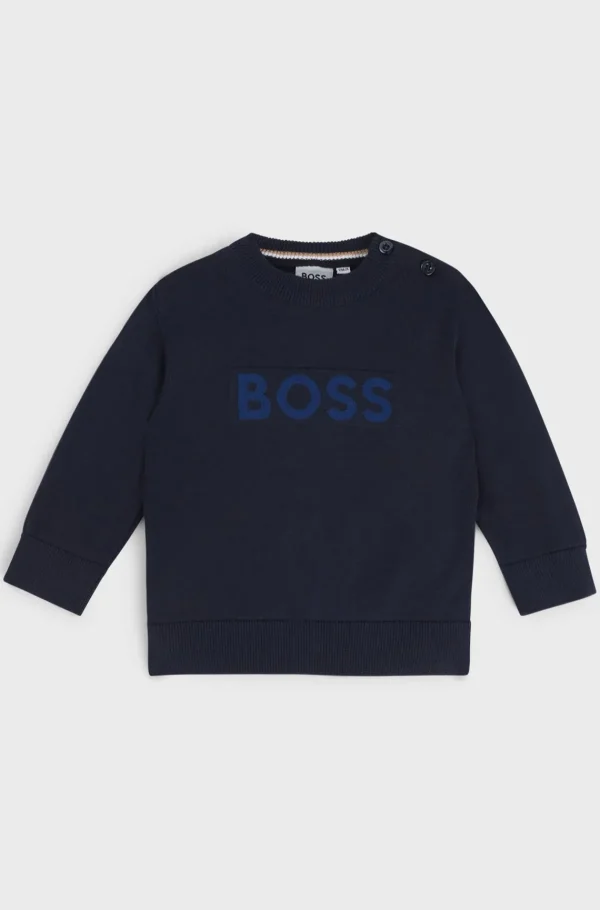 Crianças HUGO BOSS Crianças (Idades 1-3)>Camisola Em Algodão Com Logótipo Em Relevo Para Criança