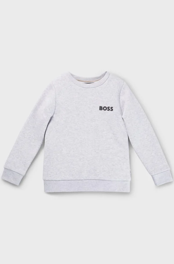 Crianças HUGO BOSS Partes De Cima Para Rapaz>Camisola Em Mistura De Algodão Com Logótipo Estampado Para Criança