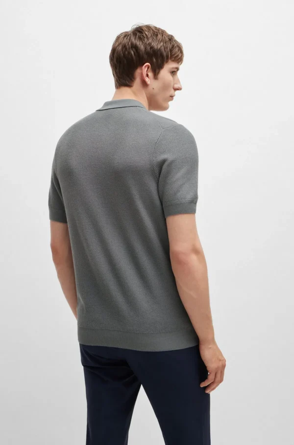 HUGO BOSS Polos>Camisola Polo De Ajuste Regular Com Estruturas Mistas