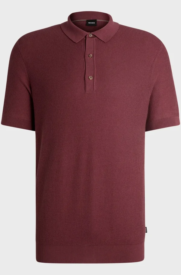 HUGO BOSS Polos>Camisola Polo De Ajuste Regular Com Estruturas Mistas