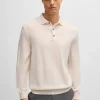 HUGO BOSS Camisolas E Cardigans>Camisola Polo Em Lã Virgem Com Logótipo Bordado