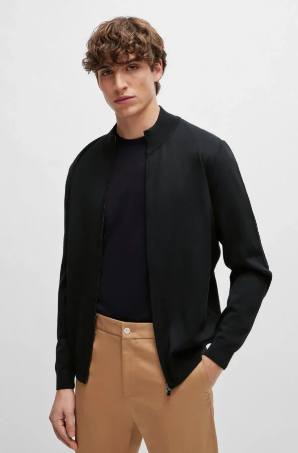 HUGO BOSS Camisolas E Cardigans | Artigos Essenciais>Cardigan De Lã Virgem Em Ajuste Regular