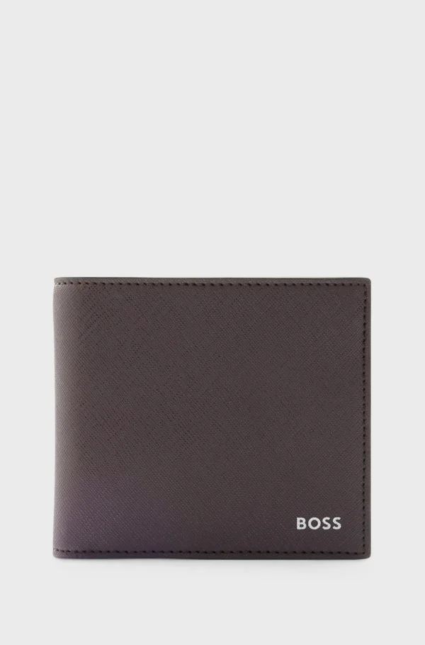 HUGO BOSS Carteiras>Carteira Estruturada Com Risca De Assinatura E Detalhe De Logótipo