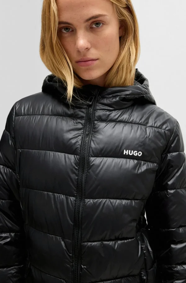 MULHER HUGO BOSS Sobretudos E Parkas | Casacos>Casaco Acolchoado Repelente à água Com Detalhe De Logótipo