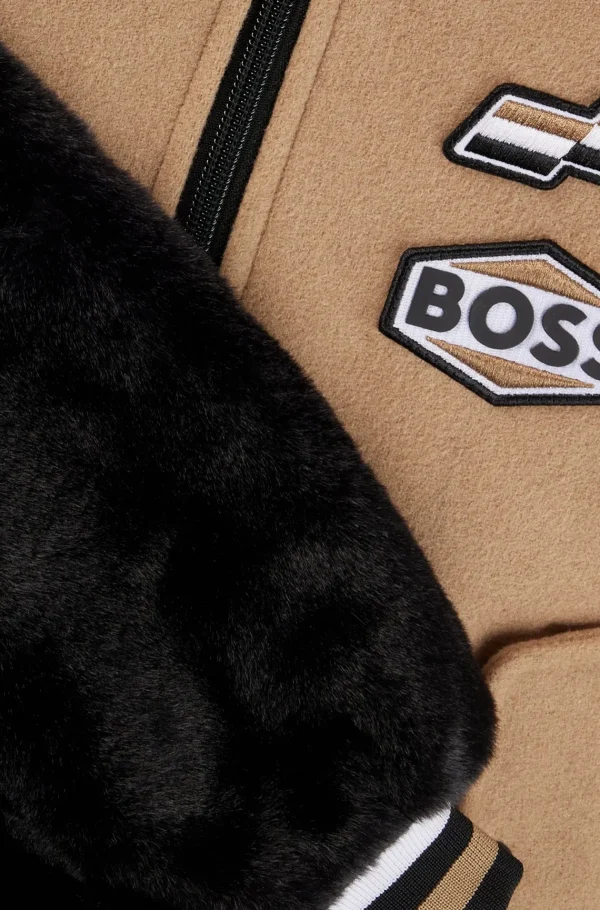 Crianças HUGO BOSS Partes De Cima Para Rapariga>Casaco Bomber Para Criança Com Remendos Da Marca