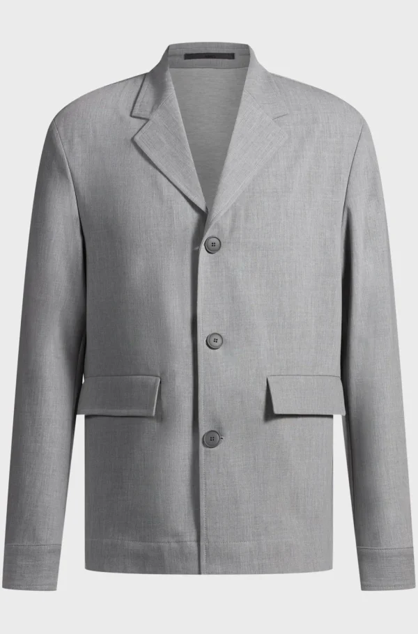 HUGO BOSS Blazers>Casaco De Ajuste Descontraído Em Tecido Elástico Colado