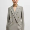 MULHER HUGO BOSS Blazers>Casaco De Ajuste Regular Com Fecho De Trespasse