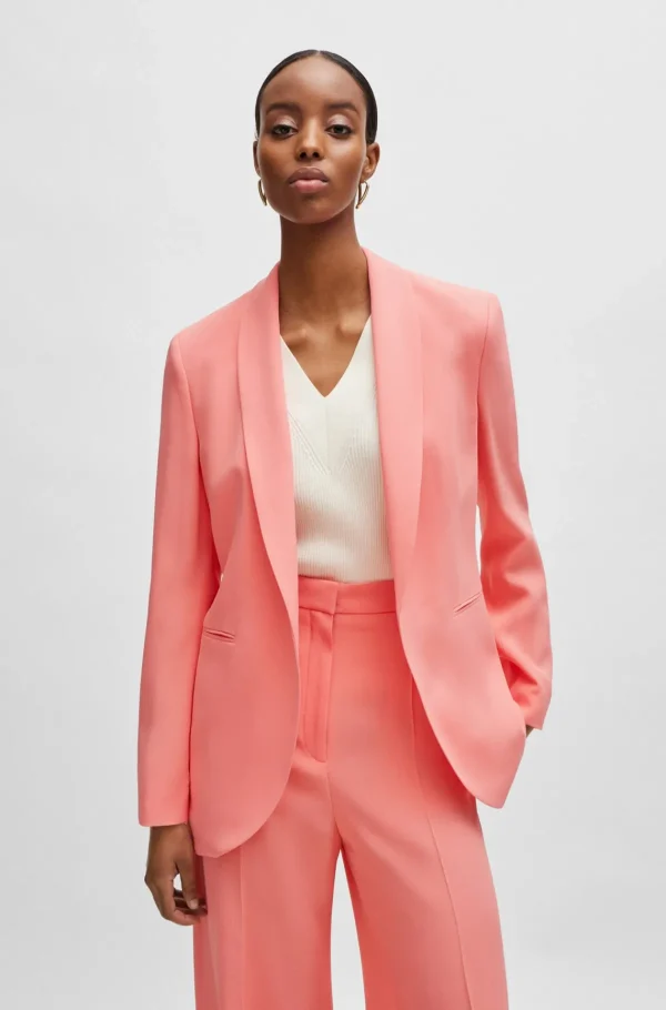 MULHER HUGO BOSS Blazers>Casaco De Ajuste Regular Com Frente De Ponta A Ponta