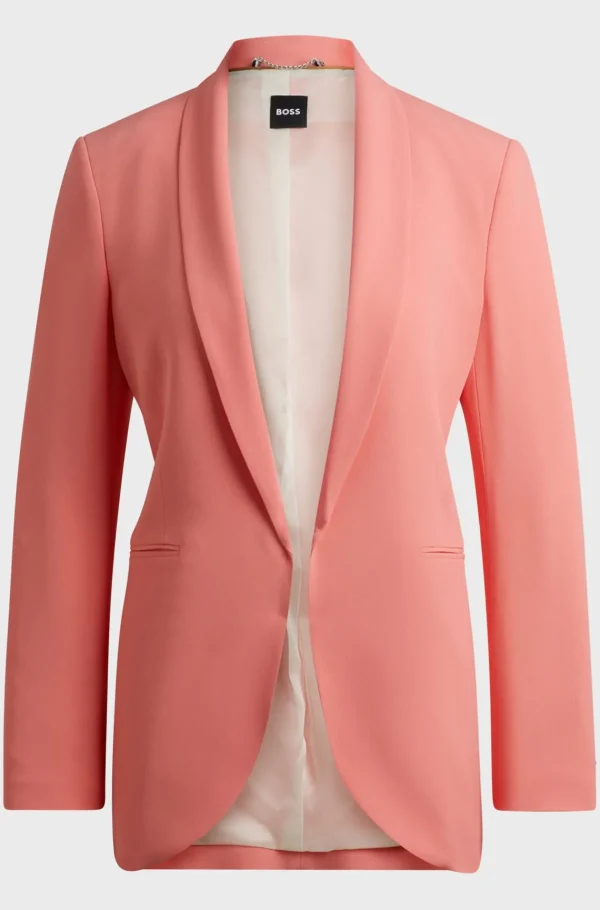 MULHER HUGO BOSS Blazers>Casaco De Ajuste Regular Com Frente De Ponta A Ponta