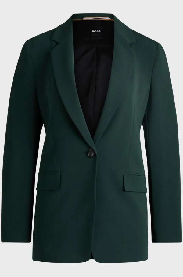 MULHER HUGO BOSS Blazers>Casaco De Ajuste Regular Resistente A Vincos Em Crepe