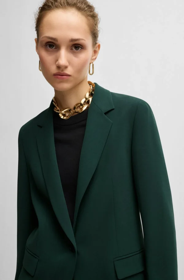 MULHER HUGO BOSS Blazers>Casaco De Ajuste Regular Resistente A Vincos Em Crepe