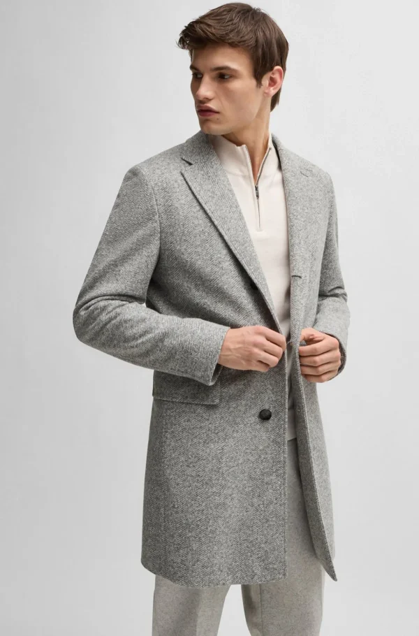 HUGO BOSS Sobretudos E Parkas>Casaco De Ajuste Slim De Espinha Com Interior Com Fecho Amovível