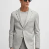 HUGO BOSS Blazers>Casaco De Ajuste Slim Em Jersey Elástico Com Micropadrão