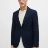 HUGO BOSS Blazers>Casaco De Ajuste Slim Em Tecido Elástico Axadrezado