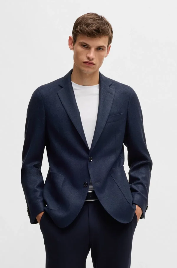 HUGO BOSS Blazers>Casaco De Ajuste Slim Em Jersey Elástico Com Lã