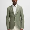 HUGO BOSS Blazers>Casaco De Ajuste Slim Em Lã Virgem Com Micropadrão