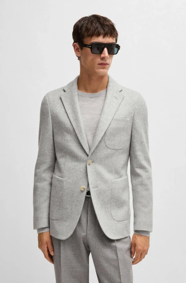 HUGO BOSS Blazers>Casaco De Ajuste Slim Em Jersey Elástico Com Micropadrão