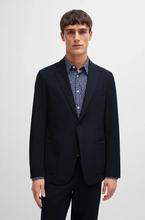 HUGO BOSS Blazers>Casaco De Ajuste Slim Em Tecido Elástico De Alto Desempenho Resistente A Vincos