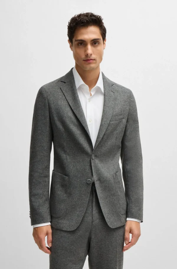 HUGO BOSS Blazers>Casaco De Ajuste Slim Em Flanela Elástica