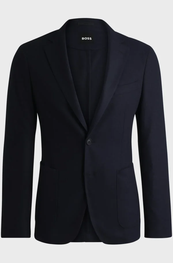 HUGO BOSS Blazers>Casaco De Ajuste Slim Em Flanela Elástica