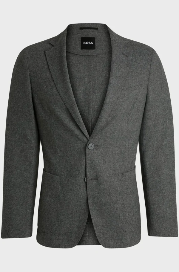 HUGO BOSS Blazers>Casaco De Ajuste Slim Em Flanela Elástica